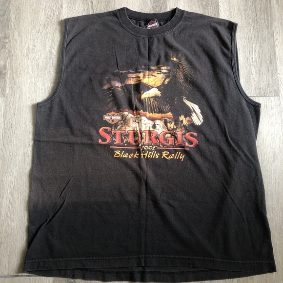 Harley-Davidson Other - Vintage 2002 Harley Davidson Sturgis Black Hills Rally Muscle Shirt Extra Large